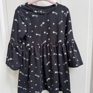 Freestyle Revolution Black & Silver Shooting Star Girls Bell Long Sleeve Dress